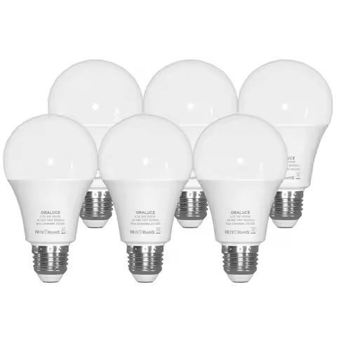 6 Pack LED Light Bulb A19 9W Lightbulbs 60 Watt Equivalent 120V 900LM 3000K/5000K/6500K E26 Base Ene