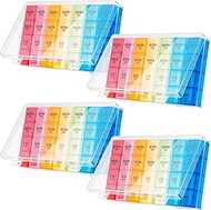 Hsei 4 Pack Pill Organizer Monthly XL Large Weekly Pill Organizer 4 Times a Day Pill Box 7 Day Moist