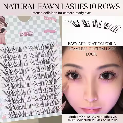 Natural Thickening False Eyelashes Enhanced Volume Lightweight Curling Natural-looking Fake Lashes F