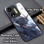 Glossy glitter Softcase for ITEL P55 5G Gundam motif Itel p55 5g case can also be used for all smart
