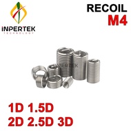 Recoil M4X0.7 Thread Helicoil M 4 Drat Baut Repair Stainless Kunci Verbos