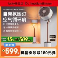 【李佳琦間】大宇空氣循環扇輕音立式智能搖頭氛圍燈電風扇