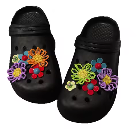 New dopamine bead shoe flower crocs charms designer Original Shoe Charms Set Women Ballet Shoe decor