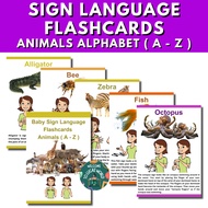 ASL ANIMALS SIGN LANGUAGE FLASHCARDS ASL , ALPHABET SIGN LANGUAGE FLASH CARDS, LAMINATED
