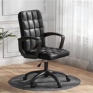 XYLFF Computer Chair Home Furniture Gaming Chair Office Footrest Modern Simplicity Relaxing Office Chairs PU Fabric Computer Armchair (Color : Black1)