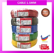 1.5MM PVC SINGLE CORE CABLE (100% COPPER) COPPER WIRE / KABEL ELEKTRIK (1 ROLL)