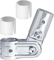 10 Sets 1 Inch Pivot Tee Pipe Fittings Connector Chain Link Fence Clamp, Steel Tee Adjustable 2 Way