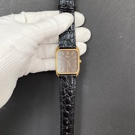 SEIKO 方形 少見咖啡色立體紋路錶盤 日本機芯 古董錶 vintage