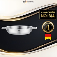 HCM Fissler Pure 2-handle stainless steel pan made in Germany, high quality stainless steel pan Germ
