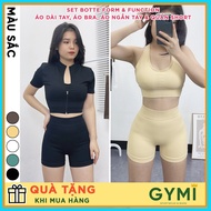 Botee Function women's yoga gym clothing Set SET38B includes bra, short Sleeve Shirt, Long Sleeve Sh