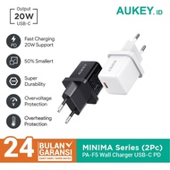Aukey PA-F5 Wall Charger USB-C 20W PD 3.0 Fast Charging 3A Minima for iP 8/XR/11 12 Pro Max iPad Pro