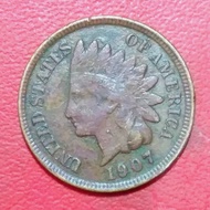 koin asing 1 cent USA Indian head 1907 TP 2452