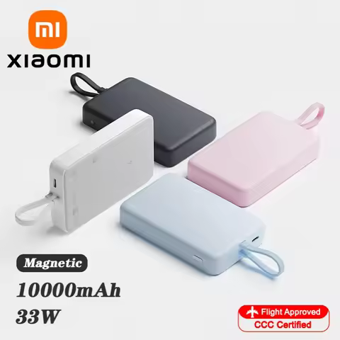 XIAOMI 10000mAh 33W Magnetic Power Bank With Built‑in USB‑C Cable Wireless & Wired Fast Charging Typ