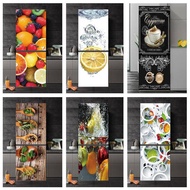 Custom Delicious Fruit Refrigerator Sticker Waterproof 3D Wallpaper for Kitchen Closet Fridge Door Stickers Mural