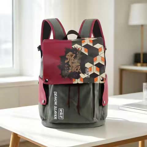 Demon Slayer Surrounding Academy Style Computer Backpack You Bean Charcoal Jiro Shoulder Anime Canva