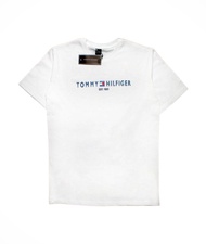 Kaos Lengan Pendek Cassual Tommy Hilfiger Premium Putih