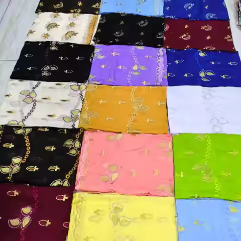 100% Cotton Embroidered Muslim Shawl 2.2*1.1m Embellished Cotton Hijab Scarf, Rhinestone Beaded Shaw