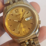 Seiko 5 Automatic Day-date Gold 7S26B jam tangan pria