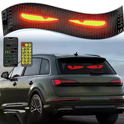 USB Car LED Devil Eyes Light Windshield Matrix Pixel Panel Light App Smart Control Eyes Light Flexib