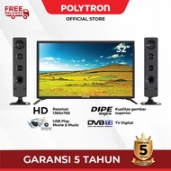 POLYTRON Digital LED TV 32 Inch Cinemax USB Tower Speaker Garansi 5th HDMI PLD 32TV1855