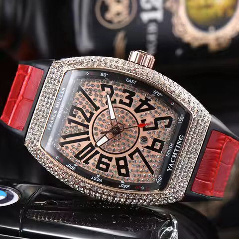 Hot Hot FRANCK MULLER Brand Geneva Watches For Mens High Quality Multifunction Full Diamond WristWat