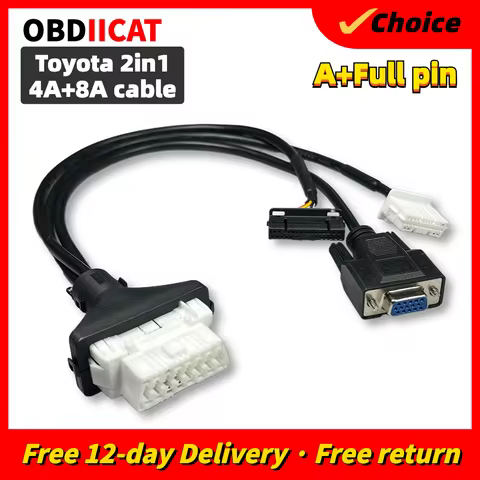 Toyota 2in1 4A+8A cable Remote Programming Work For X300 Autel GBOX DP PAD2 4A+8A 2in1 Cable Directl