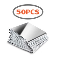 50ชิ้น ผ้าห่มฉุกเฉิน ผ้าห่มอวกาศ Emergency Blanket ผ้าห่มฟรอย แผ่นรองฉุกเฉินกลางแจ้ง ผ้าห่มช่วยชีวิต