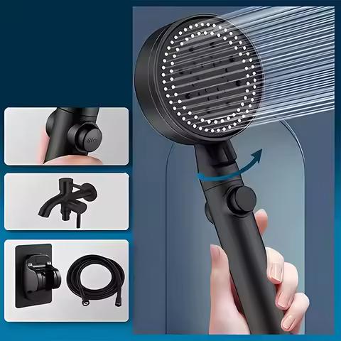 〔20E〕|Shower Booster Head Shower Head Bathroom Shower Hand Shower Head Holder Set