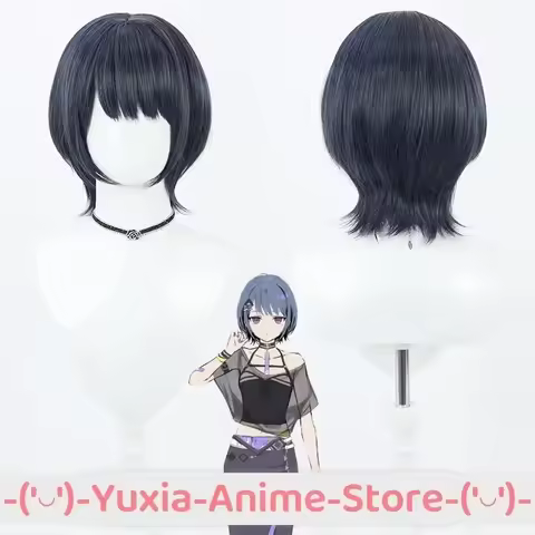 NIJISANJI VTuber Akase Kozue Cosplay Wig and Cap Anime Roleplay Wigs Party Costume Prop Synthetic Ha