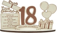Money Gifts 18th Birthday Girls Boys Wooden Gift Box with Congratulations Motif, Decorative Table De