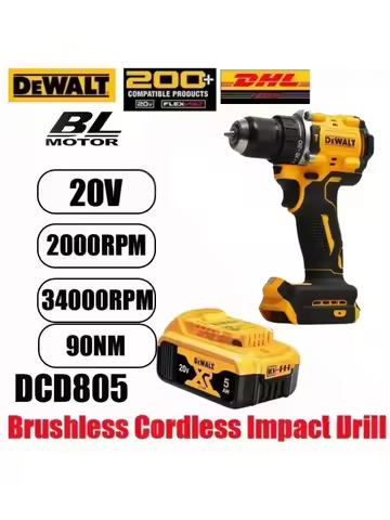 Dewalt DCD805 Cordless Hammer Drill Driver Kit Bare Tool 20V MAX 1/2 in Rechargeable Power Tools DCD