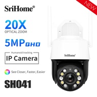 Terlaris Srihome 5.0mp 20x Zoom Optik Ip Camera 2.4g/5g Wifi Kalis Air Ai Auto Tracking H.265 Pengaw
