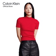 CALVIN KLEIN เสื้อยืดแขนสั้นผู้หญิง ทรง Slim รุ่น 40428WF XAT - สีแดง