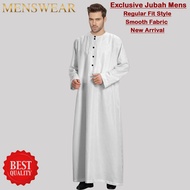 READY STOCK Jubah Lelaki Round Neck Jubah Muslim Man Haji Jubah Long Sleeves Dress – AL ARAB