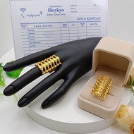 HeyKyo - Cincin Lapis Emas Muda 5.0 Gram Model Dubai Turky Model Batik Rangkai 7 Tampil Mewah