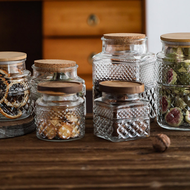 Phillea Wooden Glass Canister | Kitchen Canister Jar | Glass with Wooden Cover Canister | Cookie Canister | Spice Canister | Kitchen Home Decor | Condiments Canister | Dry Food Storage | Hari Raya | Ramadan | Kueh Raya | Speckled Space