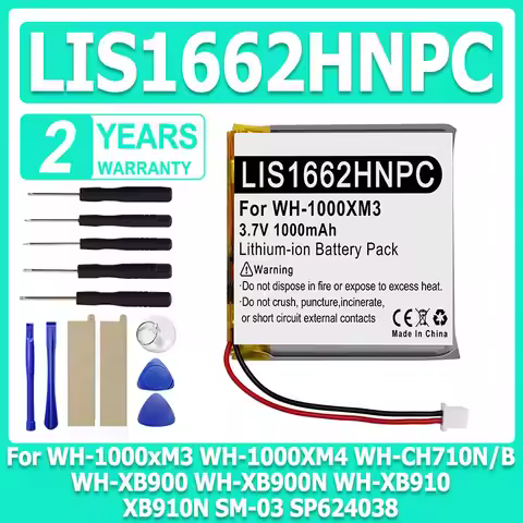 Battery LIS1662HNPC For Sony WH-1000xM3 WH-1000XM4 WH-XB900N WH-XB910 XB910N WH-CH710N/B WH-XB900 SM