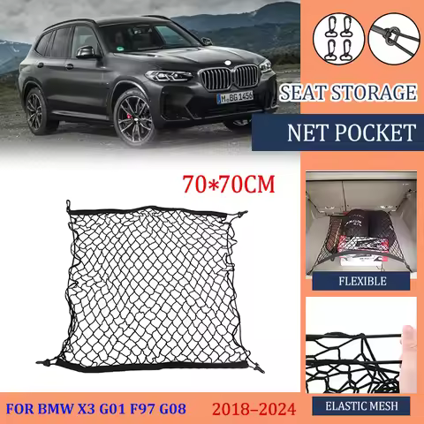 Car Trunk Net For BMW X3 G01 F97 G08 MK3 2018 2019 2020 2021 2022 2023 2024 Nylon Mesh Auto Rear Tru