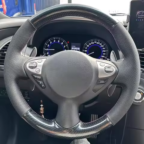 Hand-stitched Car Steering Wheel Cover Leather For Infiniti FX FX35 FX37 FX50 Nissan Juke Maxima 200