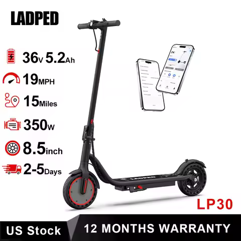 LADPED LP30 Electric Scooter 19mph Max Speed Foldable E-Scooter 12miles Max Range Christmas Gift for