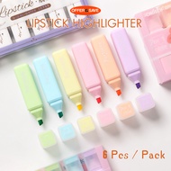 CHOSCH Lipstick Highlight Pen 6 Pcs Per Pack Macaron Theme Lipstick Highlighter