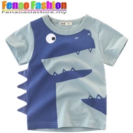 Boys T-shirt 3D Tyrannosaurus Baby Children Tops Short Sleeve Stitching Cotton