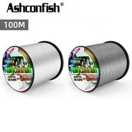 Ashconfish 16 Strands 100M Braided Fishing Line Dyneema PE Line X16 Multifilament Line White Gray Fi