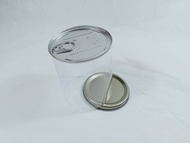 易開罐透明圓桶-尺寸:直徑7.3x高10cm -單支賣場-PVC透明圓筒、塑膠圓桶、禮品圓罐、塑膠包裝罐、上蓋鐵材質圓桶