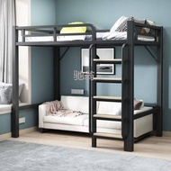 {Sg Sales} Double Decker Bed Frame Double Bed Loft Bed High Low Iron Bed Small Apartment Dormitory Apartment Bed Space Saving Double-Layer Elevated Iron Bed