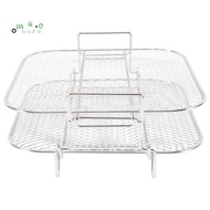 2-Layers Air Fryer Grilling Rack for 4.2-5.8QT Air Fryer Kitchen Oven Steamer Cooker