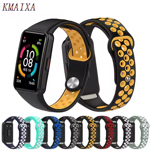Silicone Strap For Huawei Band 6 huawei band6 Pro Smartwatch Replacement correa Breathable Sport bra