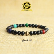 33 Small Men's and Women's Prayer Beads Bracelet with Black Onyx Crystal 7 Chakra Chakra Chakra Chak