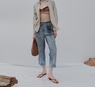 Wara Curved balloon crop jeans- JW33  JW95