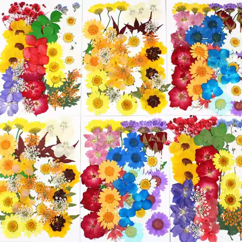 1 Pack Resin Beauty Art Decals Epoxy Mold Fillings Dry Flower Mixed Dried Flower Pressed Leaf Flower